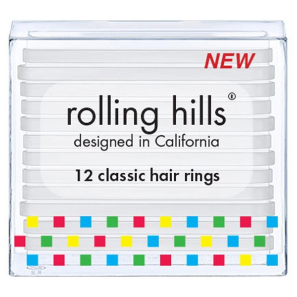 12 transparent classic Rolling Hills rubber bands