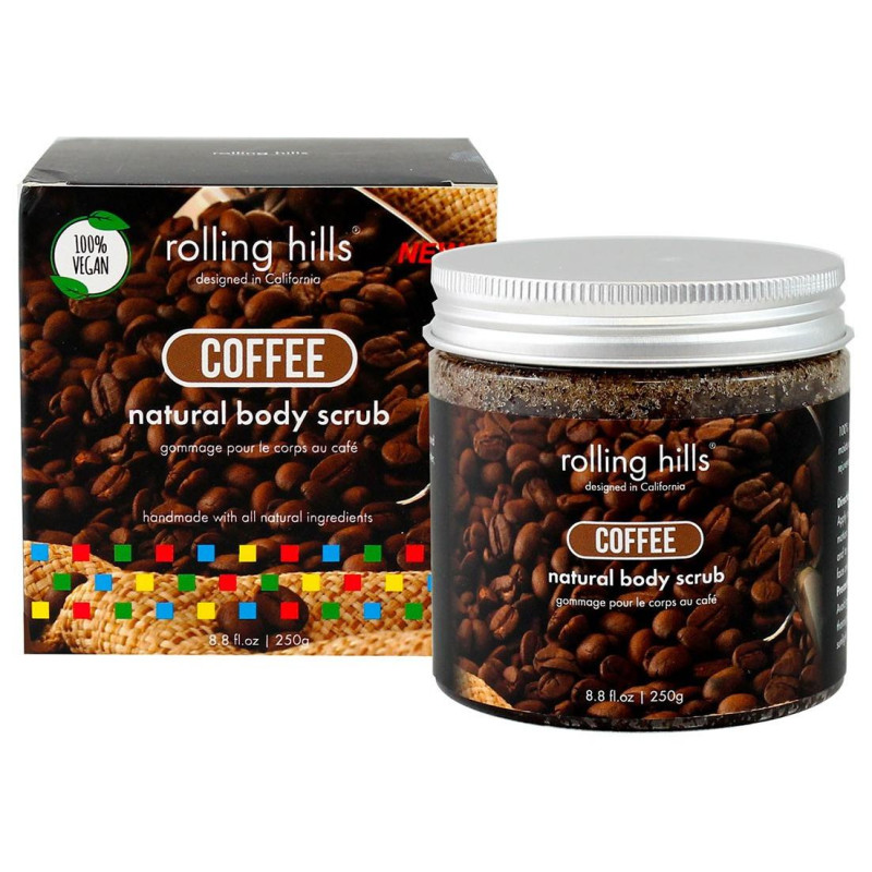 Natural coffee scrub for the body at Rolling Hills