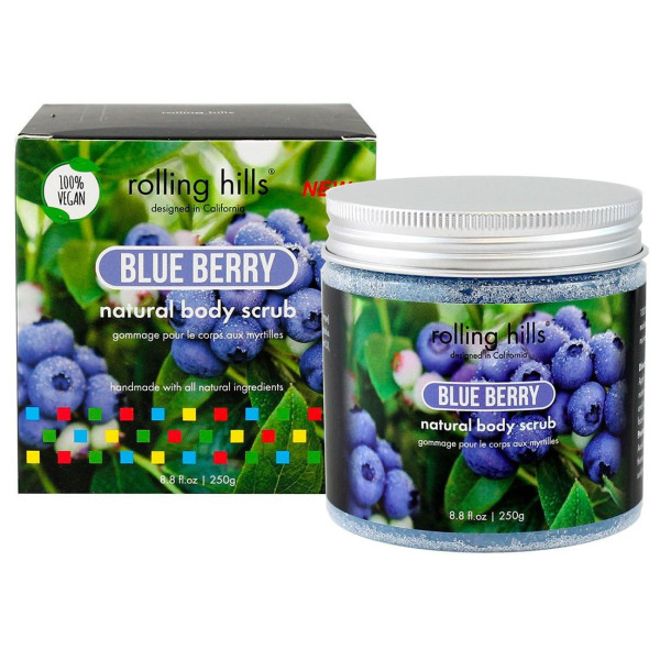Natural blueberry body scrub from Rolling Hills