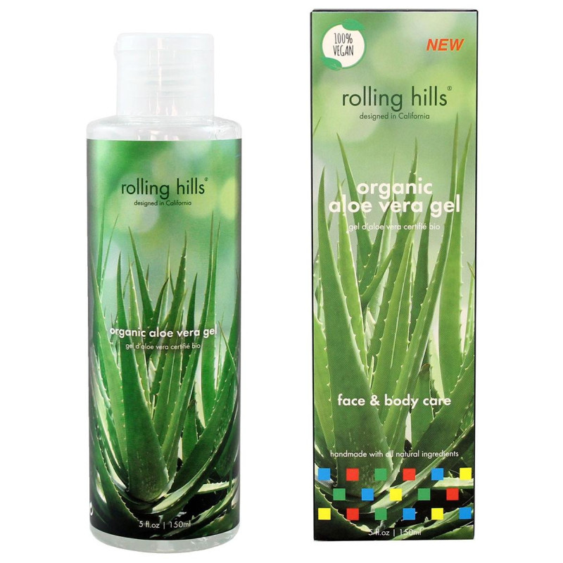 Certified Organic Aloe Vera Gel for Body and Face Care by Rolling Hills.