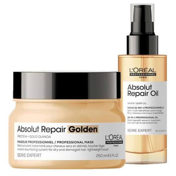 Speciale aanbieding Absolut Repair Gold-routine L'Oréal Professionnel: 1 gratis shampoo 300 ml Speciale aanbieding Absolut Repair Gold-routine L'Oréal Professionnel: 1 gratis shampoo 300 ml