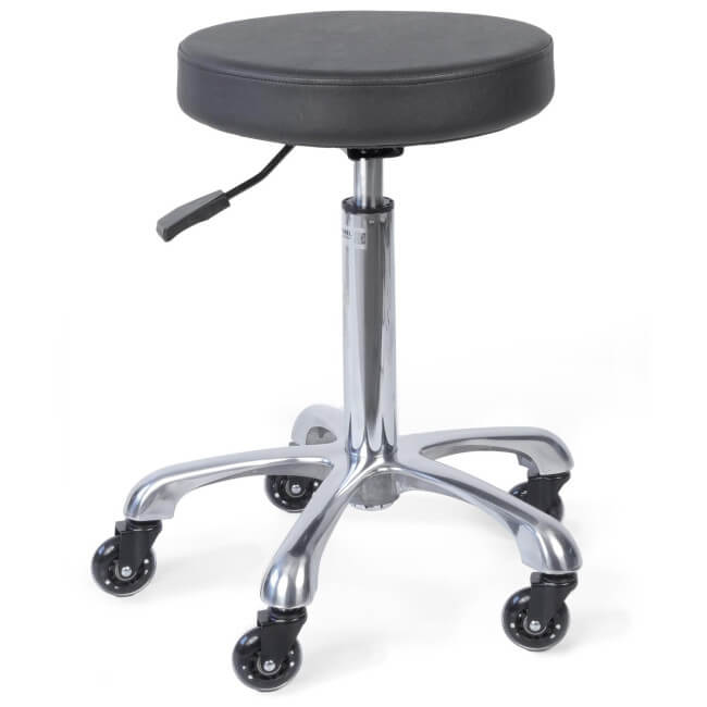 Banqueta ALPINE preta com rodas Shophair.