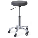 Tabouret Alpine noir à roulettes