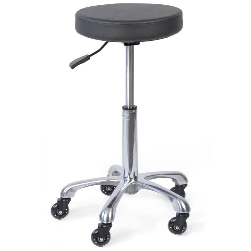 Banqueta ALPINE preta com rodas Shophair.