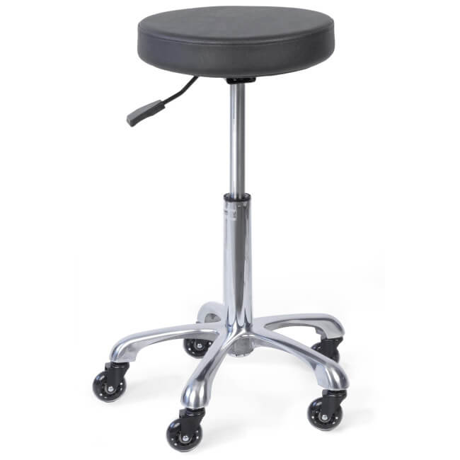 Banqueta ALPINE preta com rodas Shophair.