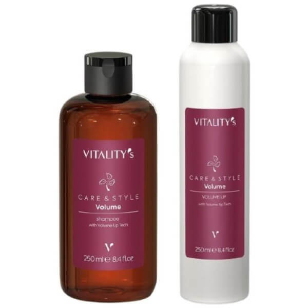 Verpakking met volumespray en shampoo Vitality's
