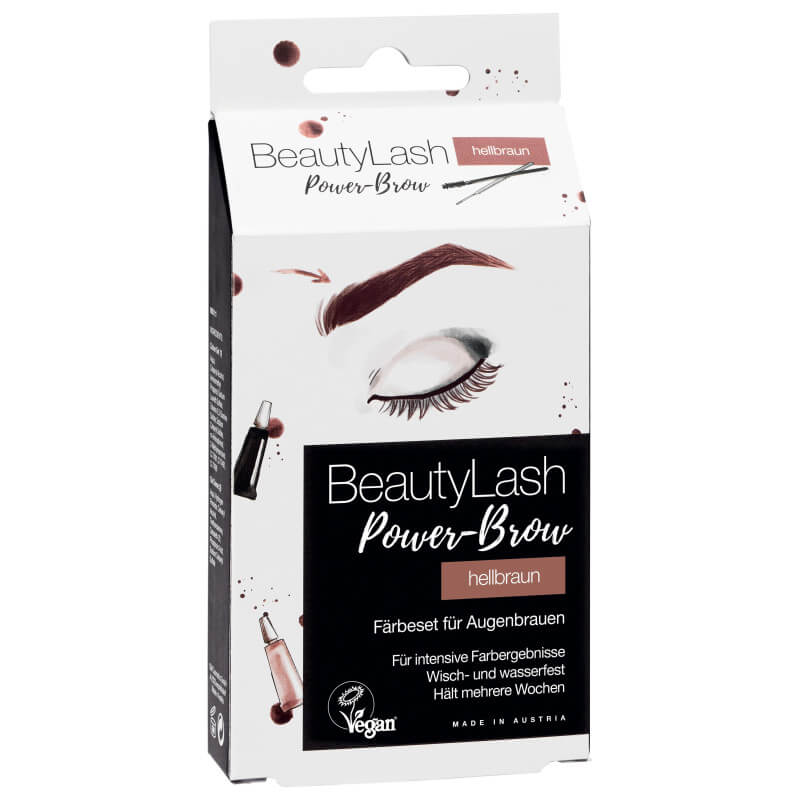 Kit de tingimento vegan para pestanas e sobrancelhas Castanho Claro BeautyLash