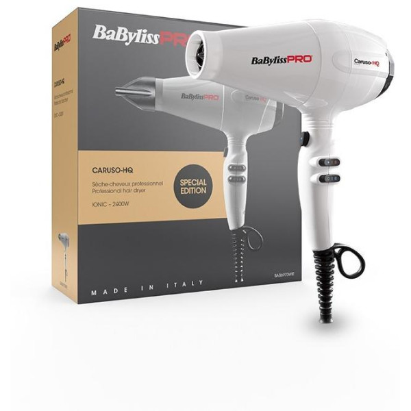 Secador de pelo iónico blanco Babyliss Pro Caruso HQ 2400W