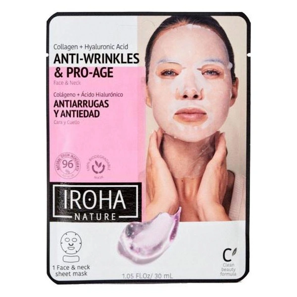 Anti-Aging-Baumwolle Gesicht & Nackenmaske IROHA