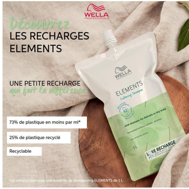 Recarga de champú Calming Elements Wella 1L.
