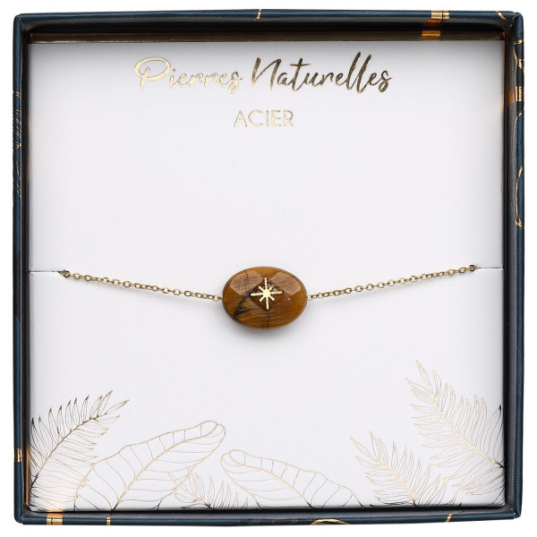 Bracelet ovale pierre naturelle parme Stella Green