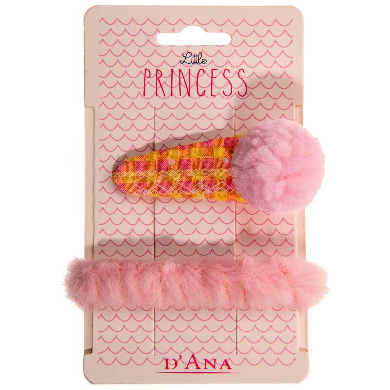 Chouchou e presilha de cabelo rosa Stella Green