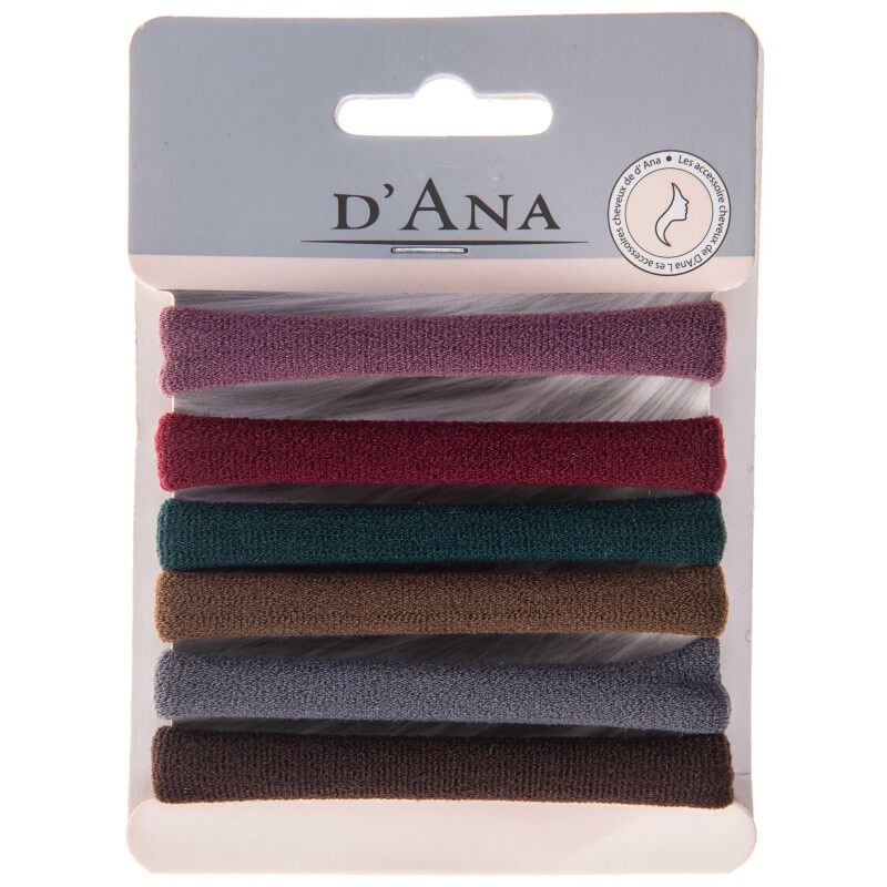 Set van 6 assorti bruine elastiekjes van Stella Green.