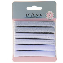 Conjunto de 6 elásticos brancos, prateados e mistos Stella Green.