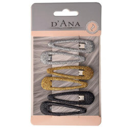 Set van 6 glinsterende klikklakspelden Stella Green.