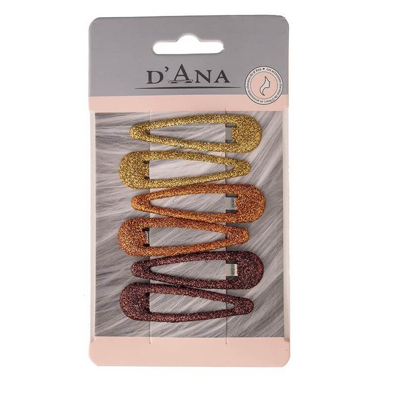 Conjunto de 6 presilhas de cabelo marrom com lantejoulas sortidas Stella Green.