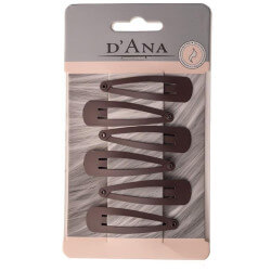 Conjunto de 6 presilhas pequenas marrom clic-clac da Stella Green.