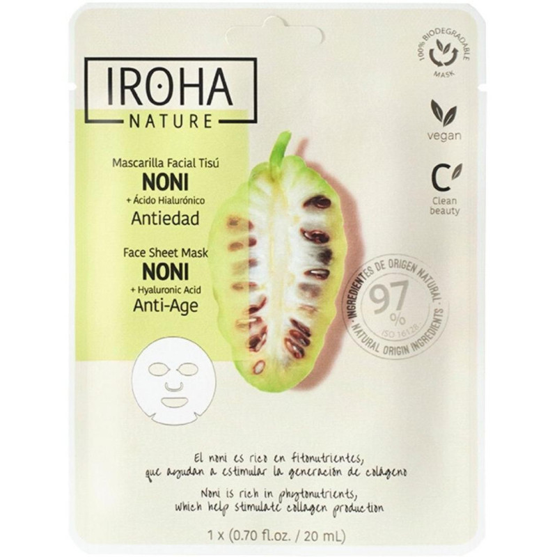Masque visage anti-âge Noni & Acide hyaluronique Natural Extract Iroha Nature