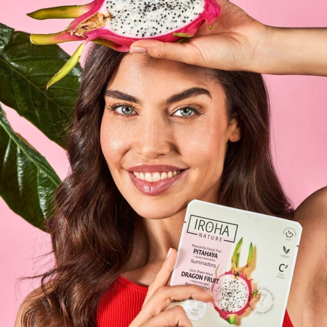 Masque visage met verhelderende werking Pitaya & Hyaluronzuur Natural Extracts Iroha Nature