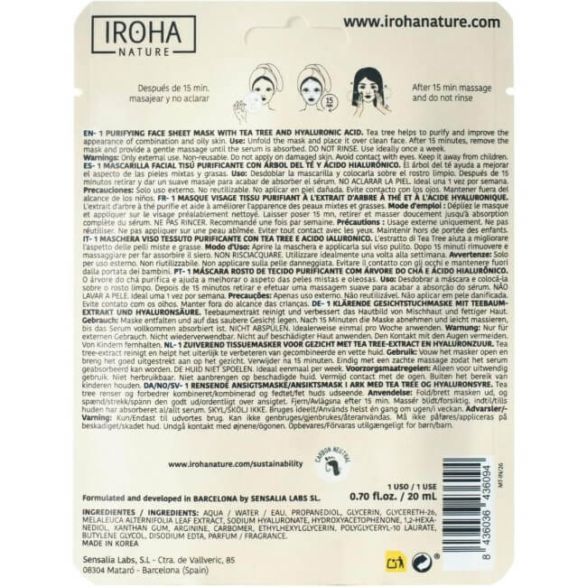 Iroha Natural Extracts masque arbre à thé 