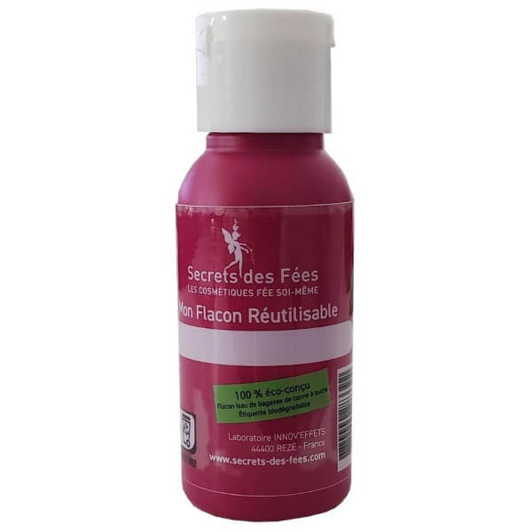 Hervulbare fles 100% milieuvriendelijk ontworpen van Secret des Fées. Hervulbare fles 100% milieuvriendelijk ontworpen van Secret des Fées.