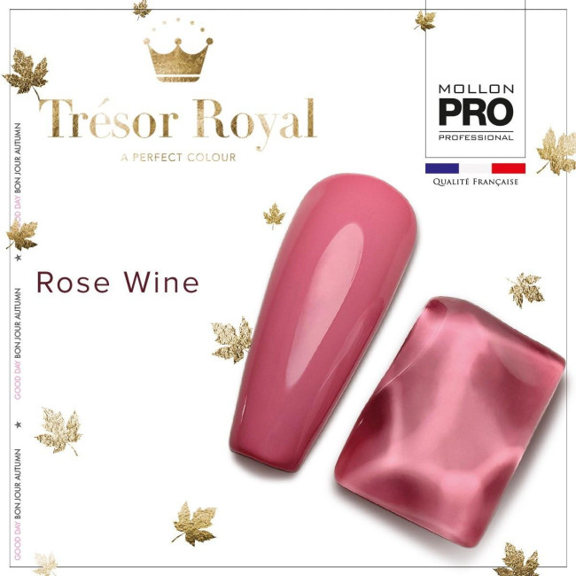 Mini semi-permanent nail polish Hybrid Shine n°355 Rose Wine Tresor Royal Mollon Pro 8ML