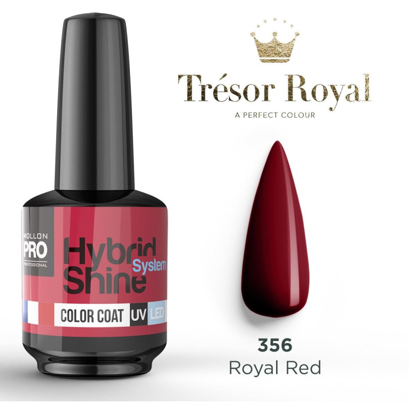 Mini semi-permanent nail polish Hybrid Shine n°356 Royal Red Tresor Royal Mollon Pro 8ML