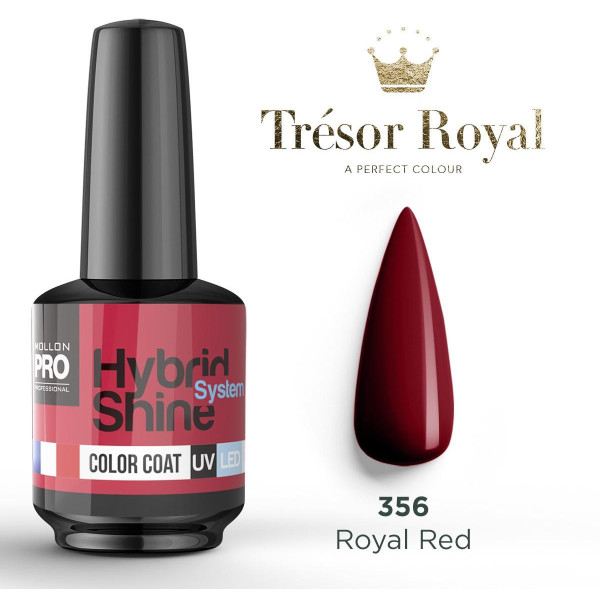 Mini semi-permanent nail polish Hybrid Shine n°356 Royal Red Tresor Royal Mollon Pro 8ML