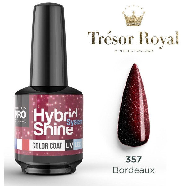Mini esmalte semipermanente Hybrid Shine n°357 Bordeaux Tresor Royal Mollon Pro 8ML