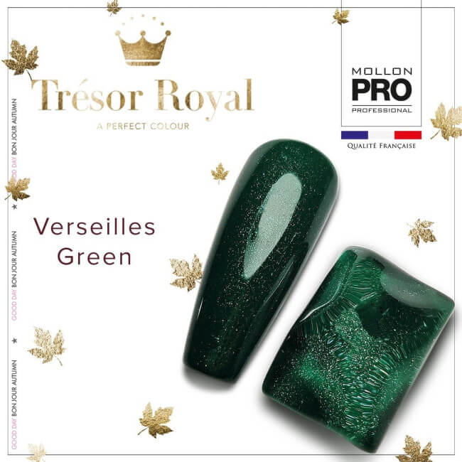 Mini semi-permanent nail polish Hybrid Shine n°358 Versailles Green Tresor Royal Mollon Pro 8ML