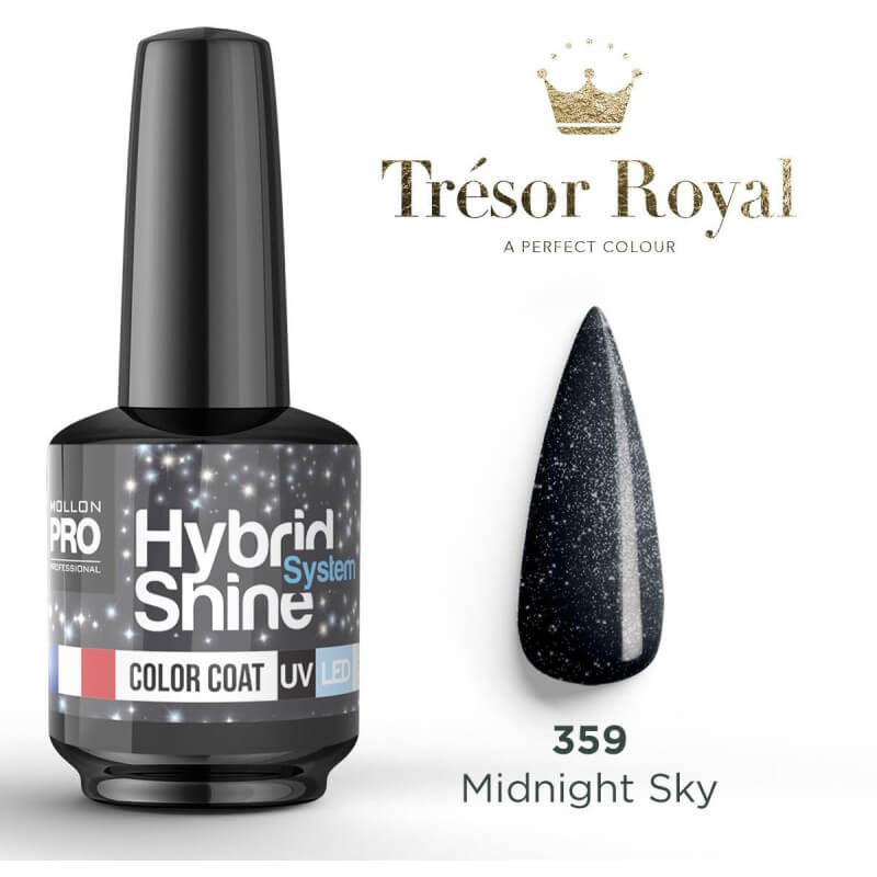 Mini semi-permanente nagellak Hybrid Shine nr. 359 Midnight Sky Tresor Royal Mollon Pro 8ML