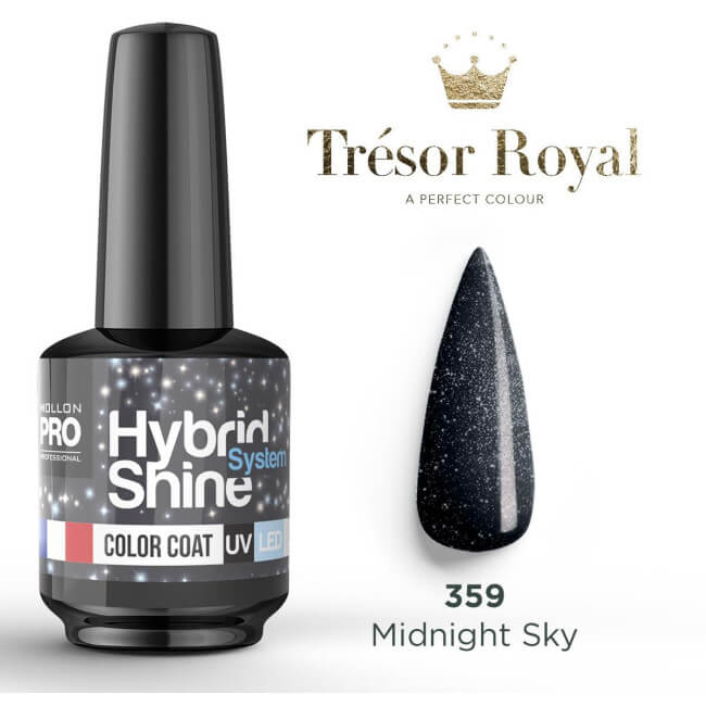 Mini semi-permanente nagellak Hybrid Shine nr. 359 Midnight Sky Tresor Royal Mollon Pro 8ML