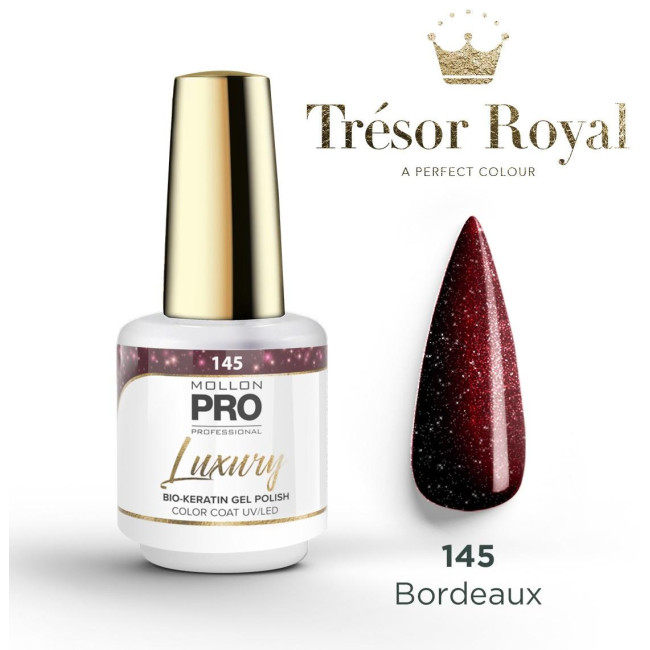 Luxury semi-permanent nail polish n°145 Bordeaux Mollon Pro 8ML