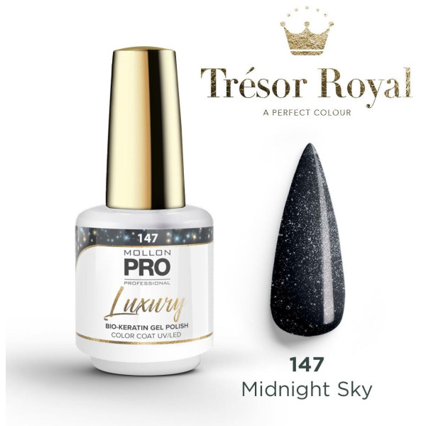 Luxury semi-permanent nail polish n°147 Midnight Sky Green Mollon Pro 8ML