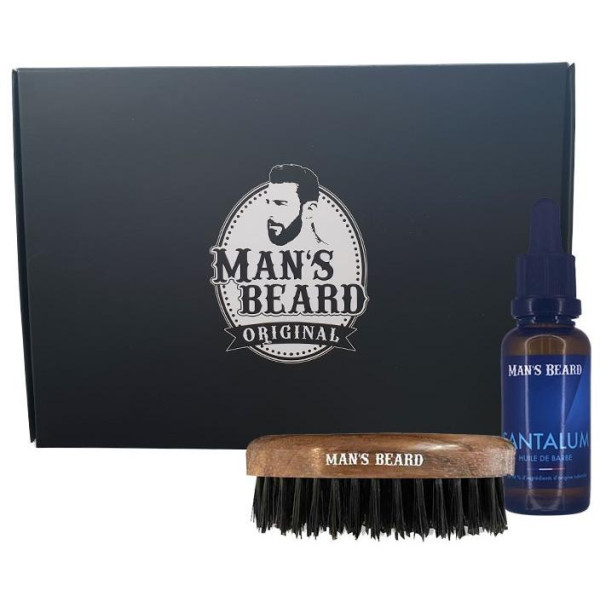 Man's Beard Sandelholz Öl + Pinsel Set