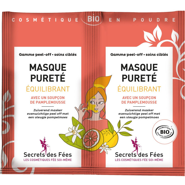 Masque peel-off Pureté équilibrant bio SECRETS DES FEES 2x16g