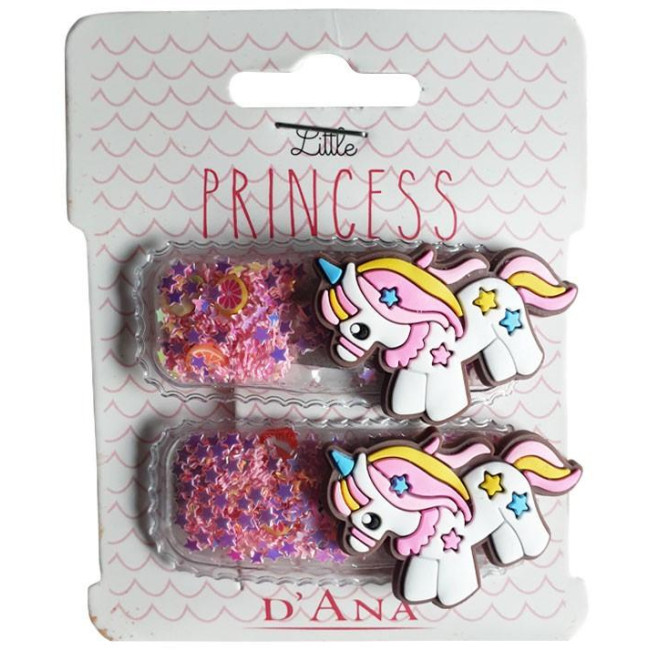 Barrettes à cheveux licorne et étoiles Rose Stella Green