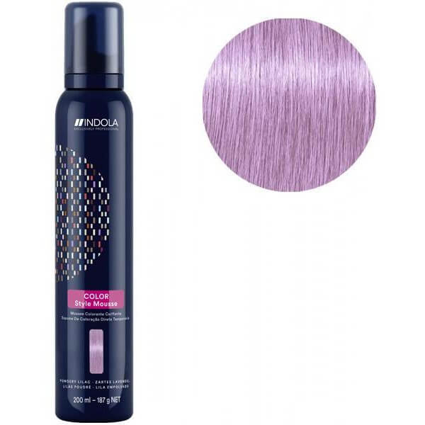 Mousse colorante coiffante lilas poudré Indola 200ML