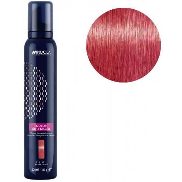 Mousse colorante coiffante rouge Indola 200ML