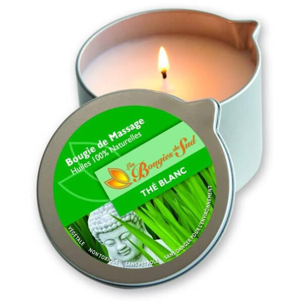 Bougie de massage Thé Blanc Les Bougies du Sud 160 g 