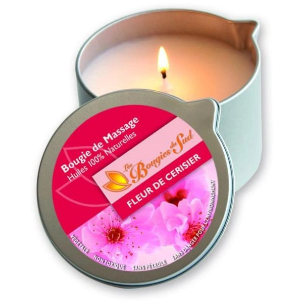 Bougie de massage Fleur de Cerisier Les Bougies du Sud 160 g 