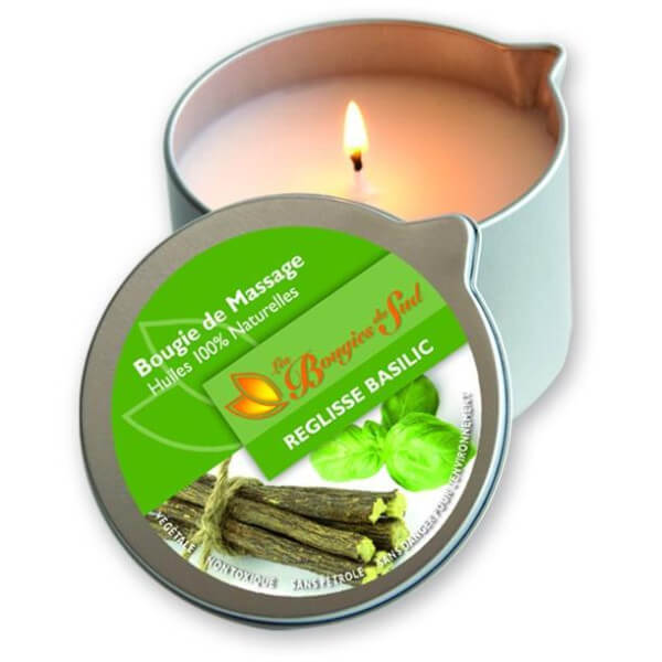 Bougie de masaje Regaliz Albahaca Les Bougies du Sud 160 g Bougie de masaje Regaliz Albahaca Les Bougies du Sud 160 g