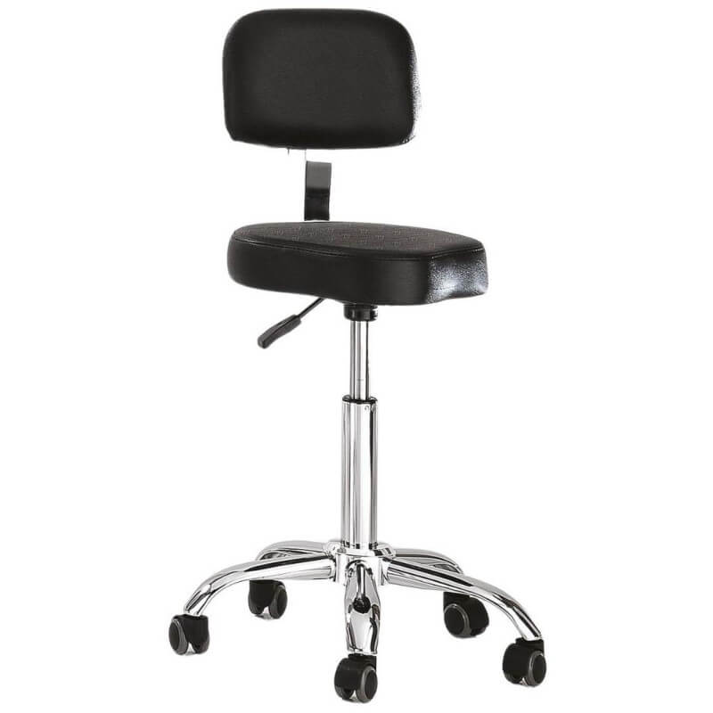 Tabouret formé noir avec dossier