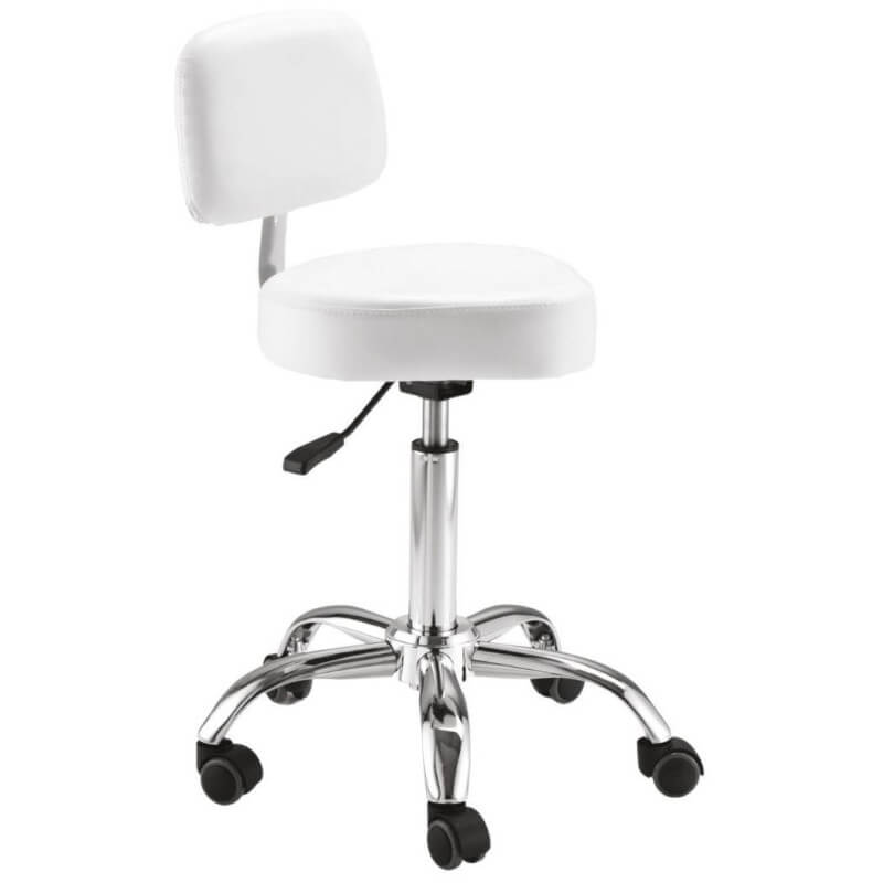 Tabouret formé blanc avec Dossier