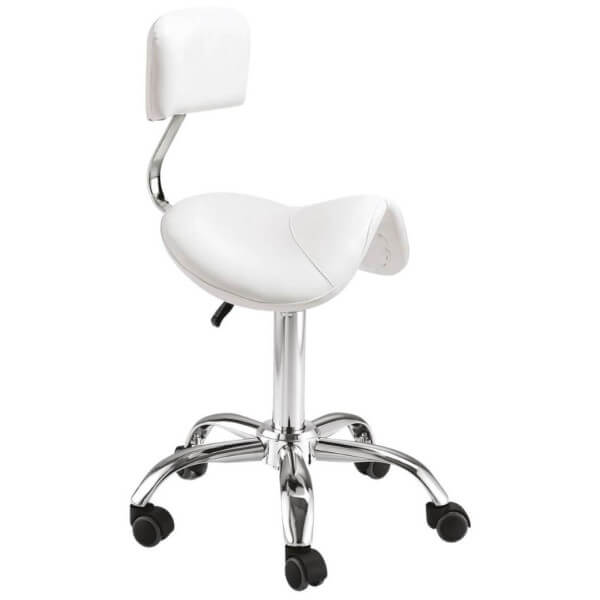 Tabouret Blanc selle cheval + dossier 