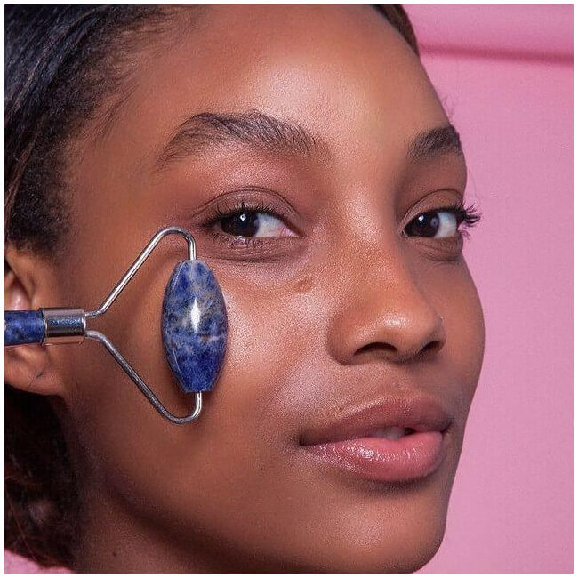 Massajador facial de Sodalite de 2 cabeças Skin Gym