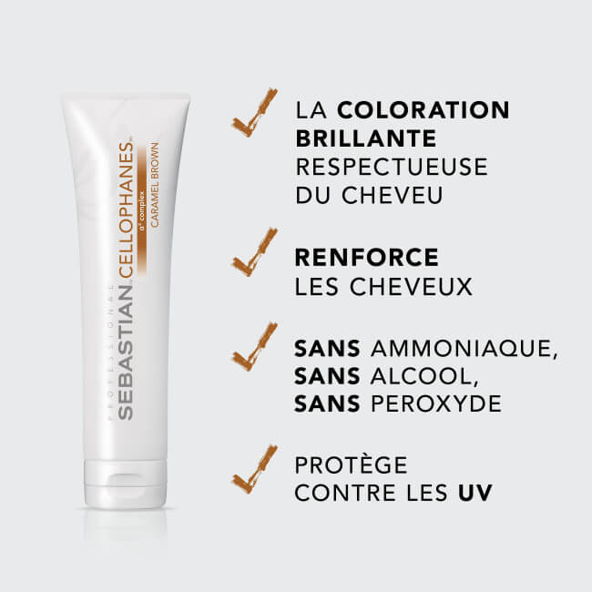 Tratamento colorante Cellophanes Caramel Brown Sebastian 300ml