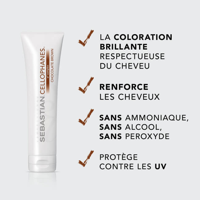Gekleurde verzorging Cellophanes Chocolate Brown Sebastian 300ml.