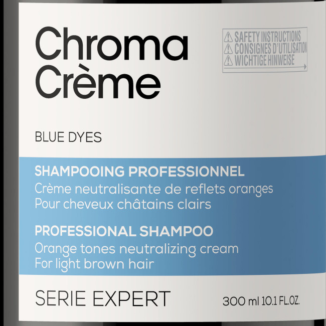 Champú azul neutralizante Chroma Crème de L'Oréal Professionnel, 300 ml.