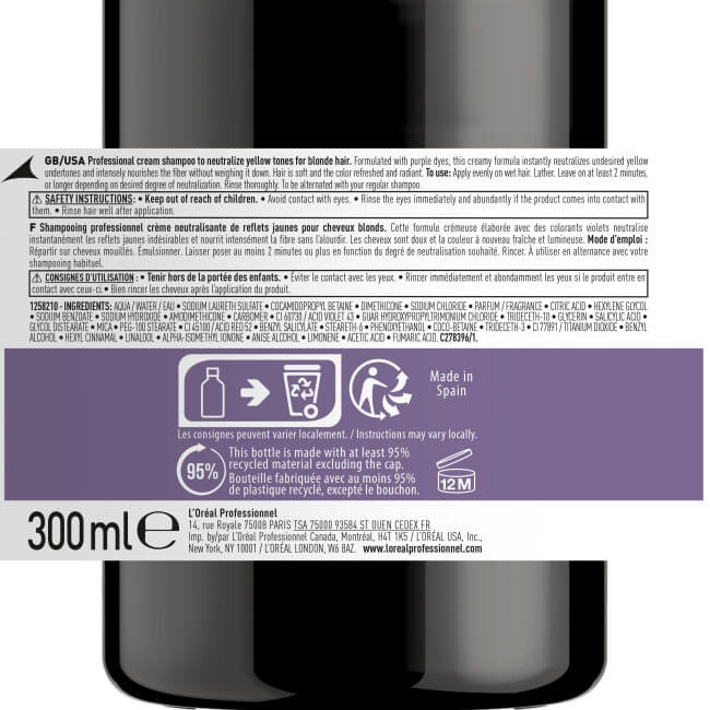 Shampooing violet neutralisant Chroma Crème L'Oréal Professionnel300ML